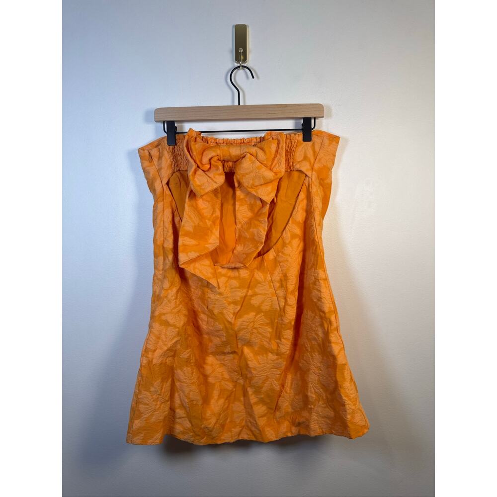 Anthropologie Bare Bow Back Strapless Tube Top Jacquard Mini Dress, US 14 - Picture 5 of 7
